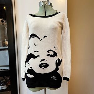 Betsey Johnson Marilyn Monroe wink eye knit cotton mini dress XS/S